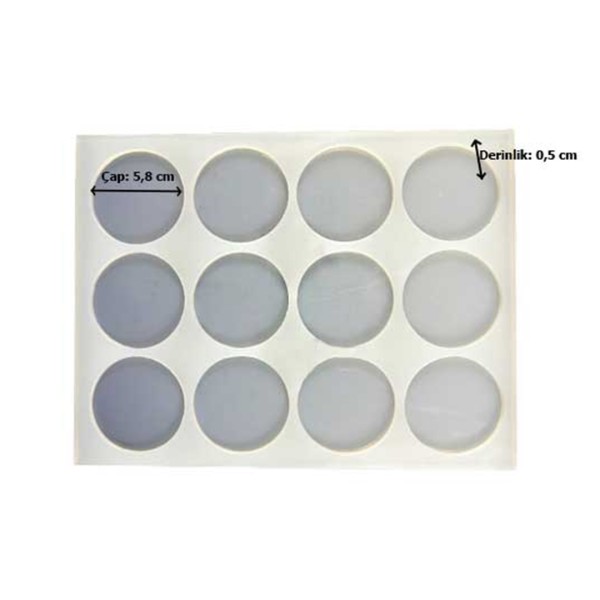 Epoksi Çoklu Yuvarlak Daire Magnet Kalıbı Silikon 5.8x5.8cm EM405