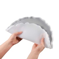 Epoksi Yuvarlak Dalgalı Tepsi Kalıbı Silikon 33x33x1.2cm GT9213