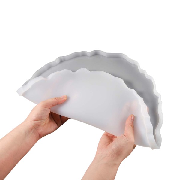 Epoksi Yuvarlak Dalgalı Tepsi Kalıbı Silikon 33x33x1.2cm GT9213