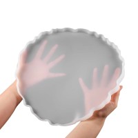 Epoksi Yuvarlak Dalgalı Tepsi Kalıbı Silikon 33x33x1.2cm GT9213