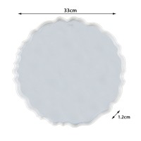 Epoksi Yuvarlak Dalgalı Tepsi Kalıbı Silikon 33x33x1.2cm GT9213
