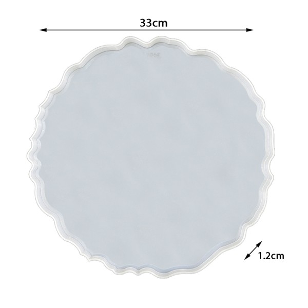 Epoksi Yuvarlak Dalgalı Tepsi Kalıbı Silikon 33x33x1.2cm GT9213