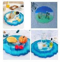 Epoksi Yuvarlak Dalgalı Tepsi Kalıbı Silikon 33x33x1.2cm GT9213