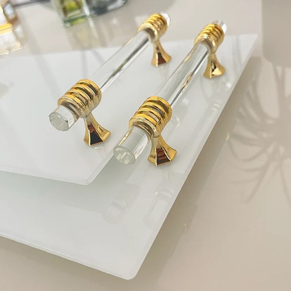 Epoksi Tepsi Kulp Şeffaf Cam Kulp Gold
