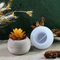 Epoksi Yuvarlak Beton Saksı ve Mumluk Silikon Kalıbı 9.5x6.5cm