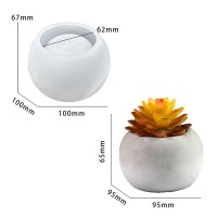 Epoksi Yuvarlak Beton Saksı ve Mumluk Silikon Kalıbı 9.5x6.5cm