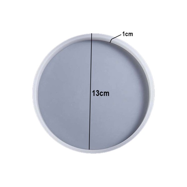 Epoksi Yuvarlak Bardak Altlığı Silikon Kalıbı 13x13cm GT9274