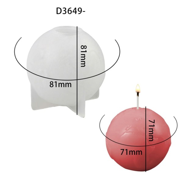Epoksi Dünya Temalı Mumluk Taş Tozu Dekoratif Dünya Haritası Kalıbı Silikon 7.1x7.1cm