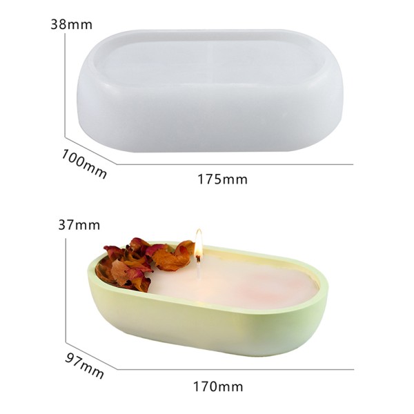 Epoksi Oval Kase Mumluk Beton Saksı Taş Tozu Kase Kalıbı Silikon 17.5x10cm Epoksi Oval Kase Mumluk Beton Saksı Taş Tozu Kase Kalıbı Silikon 17.5x10cm