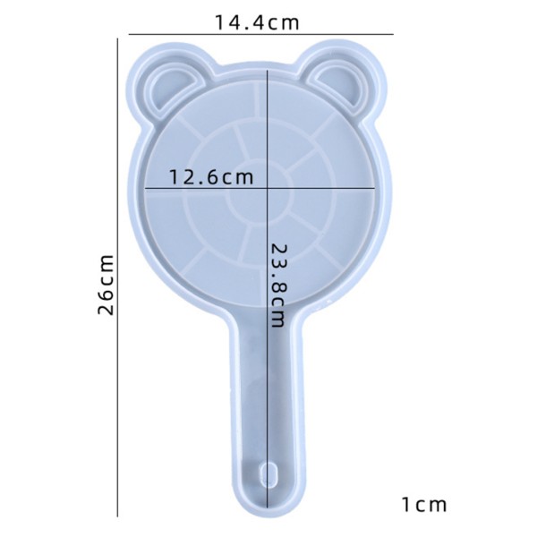 Epoksi Ayna Kalıbı Saplı El Aynası Kalıbı Silikon Ayıcık Model Ayna Yok 23.5x12.6cm Epoksi Ayna Kalıbı Saplı El Aynası Kalıbı Silikon Ayıcık Model Ayna Yok 23.5x12.6cm