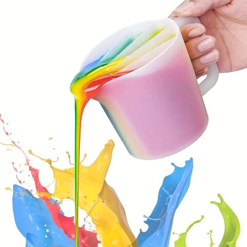 Epoksi Karıştırma Kabı Kalıbı Beaker Karıştırma Kabı Kalıbı 5 Bölmeli Silikon 500ML
