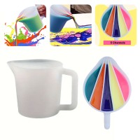 Epoksi Karıştırma Kabı Kalıbı Beaker Karıştırma Kabı Kalıbı 5 Bölmeli Silikon 500ML