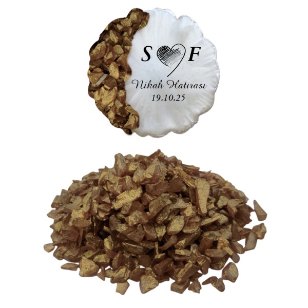 Epoksi Cam Kırığı Sedefli Antik Gold - 1KG Epoksi Cam Kırığı Sedefli Antik Gold - 1KG