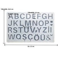 Epoksi Harf Kalıbı Alfabe Kalıbı Silikon 2.5cm EM239