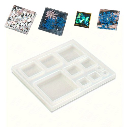 Epoksi Çoklu Kare Kalıbı Küpe Kare Kalıbı Kolye Kare Kalıbı Silikon