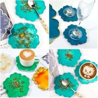 Epoksi Bardak Altlığı Kalıbı Çiçek Desenli Bardak Altı Kalıbı Silikon 12x12cm GT9212