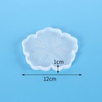 Epoksi Bardak Altlığı Kalıbı Çiçek Desenli Bardak Altı Kalıbı Silikon 12x12cm GT9212