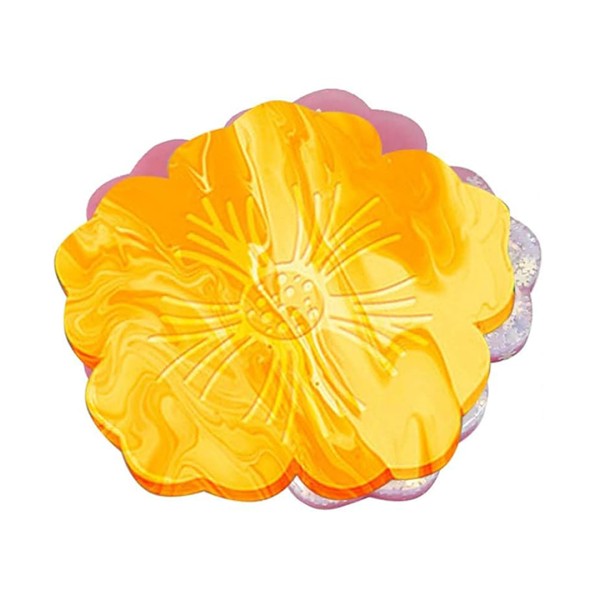 Epoksi Bardak Altlığı Kalıbı Çiçek Desenli Bardak Altı Kalıbı Silikon 12x12cm GT9212