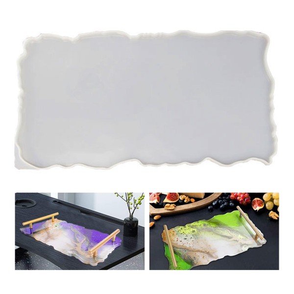 Epoksi Tepsi Kalıbı Dikdörtgen Tepsi Kalıbı Dalgalı Model Kalıbı Silikon Kulp Hediyeli 34.6x21x1.2cm Epoksi Tepsi Kalıbı Dikdörtgen Tepsi Kalıbı Dalgalı Model Kalıbı Silikon Kulp Hediyeli 34.6x21x1.2cm