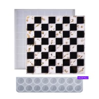 Epoksi Satranç Tahtası Kalıbı Silikon Orta Boy 18x18cm Taş Kalıbı Hediyeli Epoksi Satranç Tahtası Kalıbı Silikon Orta Boy 18x18cm Taş Kalıbı Hediyeli