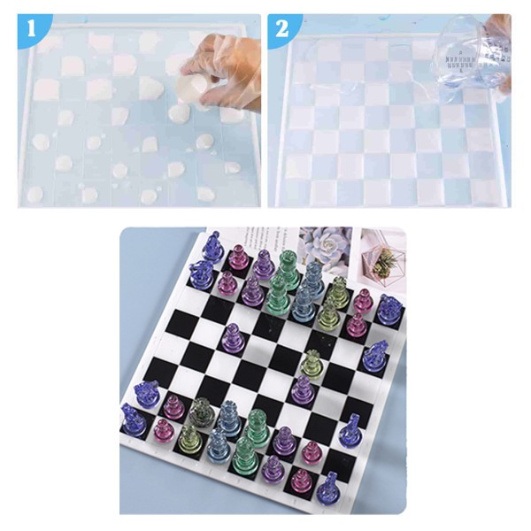 Epoksi Satranç Tahtası Kalıbı Silikon Orta Boy 18x18cm Taş Kalıbı Hediyeli Epoksi Satranç Tahtası Kalıbı Silikon Orta Boy 18x18cm Taş Kalıbı Hediyeli