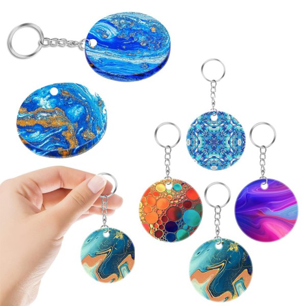 Epoksi Yuvarlak Anahtarlık Kalıbı Silikon Çoklu Anahtarlık Kalıbı Silikon 4x4cm