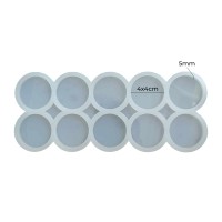 Epoksi Yuvarlak Anahtarlık Kalıbı Silikon Çoklu Anahtarlık Kalıbı Silikon 4x4cm