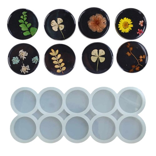Epoksi Yuvarlak Anahtarlık Kalıbı Silikon Çoklu Anahtarlık Kalıbı Silikon 4x4cm