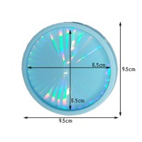 Epoksi Yuvarkak Bardak Altlığı Desenli Bardak Altı Hologram Kalıbı Silikon 8.5x8.5cm GT9479