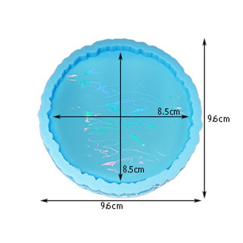 Epoksi Dalgalı Bardak Altlığı Desenli Bardak Altı Hologram Kalıbı Silikon 8.5x8.5cm GT9477