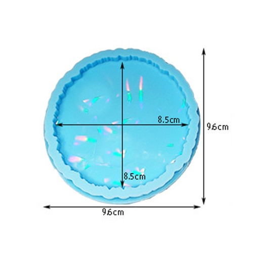 Epoksi Dalgalı Bardak Altlığı Desenli Bardak Altı Hologram Kalıbı Silikon 8.5x8.5cm GT9476