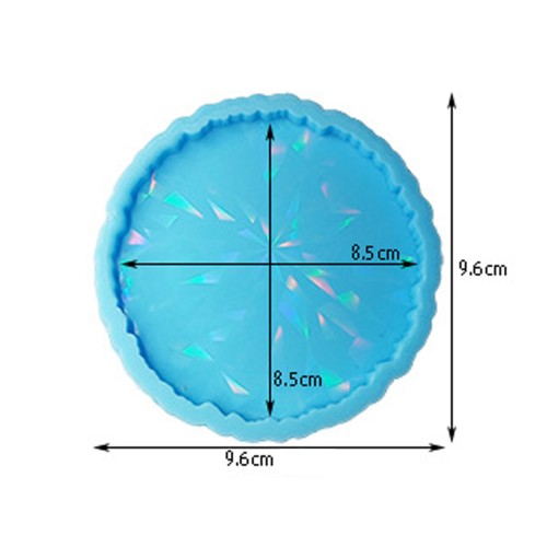 Epoksi Dalgalı Bardak Altlığı Desenli Bardak Altı Hologram Kalıbı Silikon 8.5x8.5cm GT9475