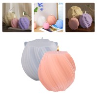 Epoksi Burgulu Mum Kalıbı Silindir Burgu Desenli Mum Kalıbı Taş Tozu Mumluk Kalıbı Silikon 5.7x5.6cm