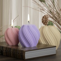 Epoksi Burgulu Mum Kalıbı Silindir Burgu Desenli Mum Kalıbı Taş Tozu Mumluk Kalıbı Silikon 5.7x5.6cm