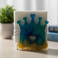 Epoksi Peçetelik Kalıbı Kalp Desenli Peçetelik Kalıbı Silikon 9.5x9.5cm