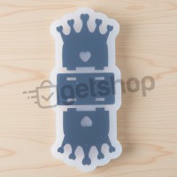 Epoksi Peçetelik Kalıbı Kalp Desenli Peçetelik Kalıbı Silikon 9.5x9.5cm