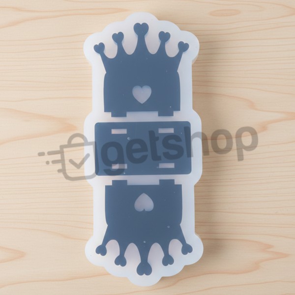 Epoksi Peçetelik Kalıbı Kalp Desenli Peçetelik Kalıbı Silikon 9.5x9.5cm