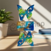 Epoksi Peçetelik Kalıbı Kelebek Desenli Peçetelik Kalıbı Silikon 9x9cm