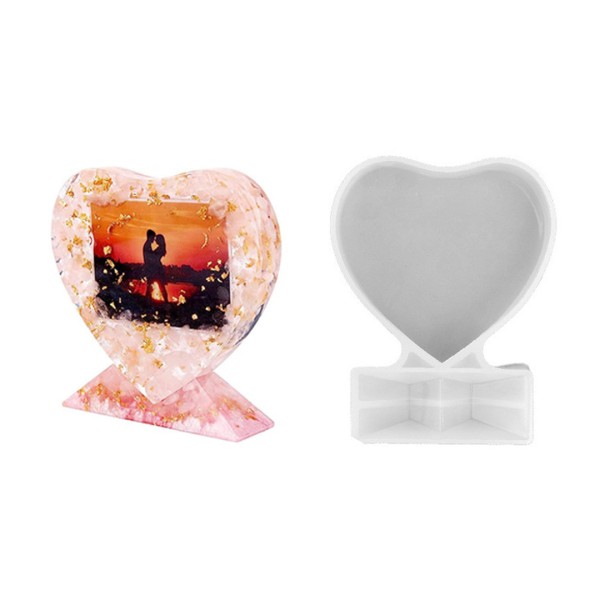 Epoksi Resimlik Kalıbı Masa Süsü Kalp Resimlik Kalıbı Silikon Küçük Boy 13.5x10cm Epoksi Resimlik Kalıbı Masa Süsü Kalp Resimlik Kalıbı Silikon Küçük Boy 13.5x10cm