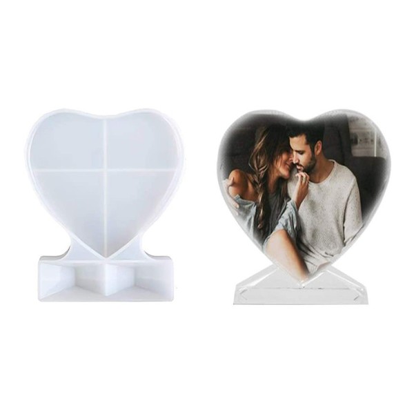 Epoksi Resimlik Kalıbı Masa Süsü Kalp Resimlik Kalıbı Silikon Küçük Boy 13.5x10cm Epoksi Resimlik Kalıbı Masa Süsü Kalp Resimlik Kalıbı Silikon Küçük Boy 13.5x10cm