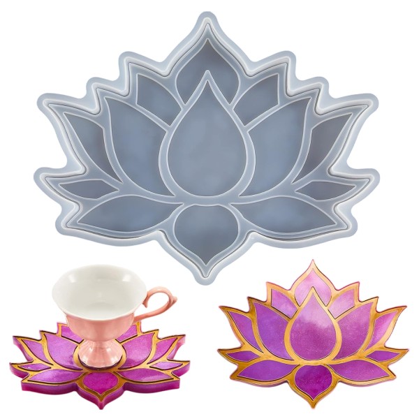 Epoksi Lotus Çiçek Bardak Altlığı Kalıbı Lotus Bardak Altı Kalıbı Silikon 15.2x12cm Epoksi Lotus Çiçek Bardak Altlığı Kalıbı Lotus Bardak Altı Kalıbı Silikon 15.2x12cm