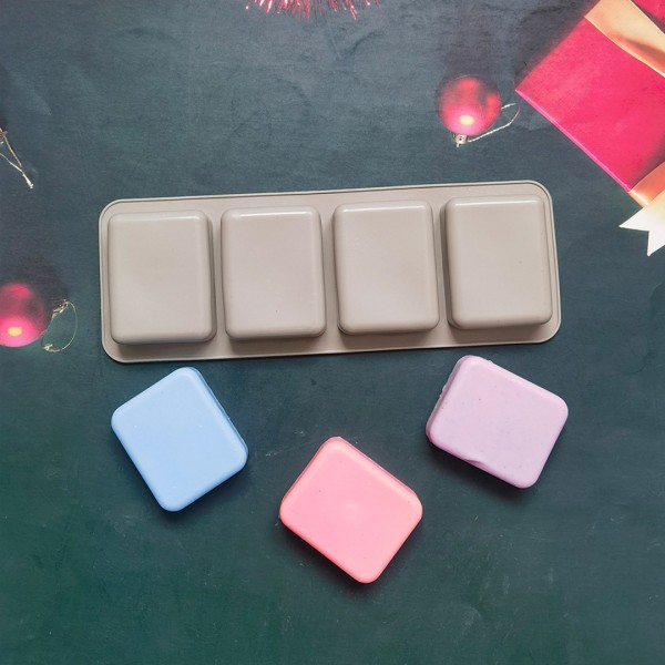 Sabun Kalıbı Dikdörtgen Sabun Kalıbı Çoklu Dikdörtgen Sabun Kalıbı Silikon 7.5x5.6cm GT792