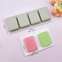 Sabun Kalıbı Dikdörtgen Sabun Kalıbı Çoklu Dikdörtgen Sabun Kalıbı Silikon 7.5x5.6cm GT792