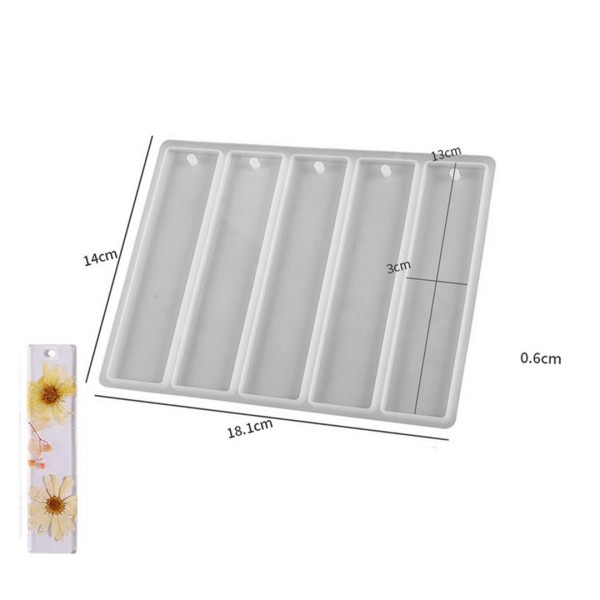 Epoksi Kitap Ayracı Çoklu Kitap Ayracı Düz Model Kalıbı Silikon 13x3cm