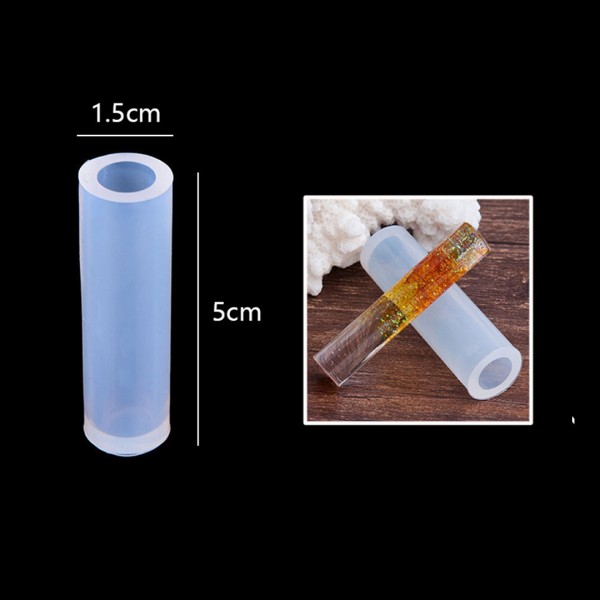 Epoksi Silindir Kolye Kalıbı Takı Kalıbı Silikon 5x1.5cm