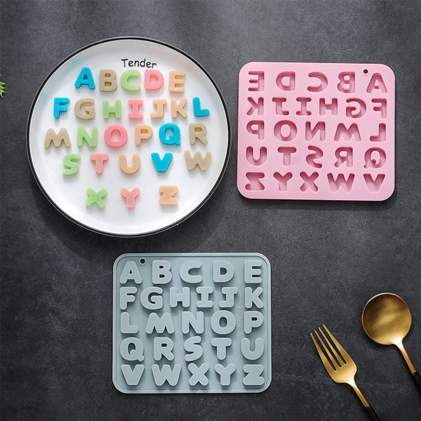 Pasta Harf Kalıbı Bubble Alfabe Kalıbı Taş Tozu Harf Kalıbı Şeker Hamuru Harf Kalıbı Silikon 2.2cm