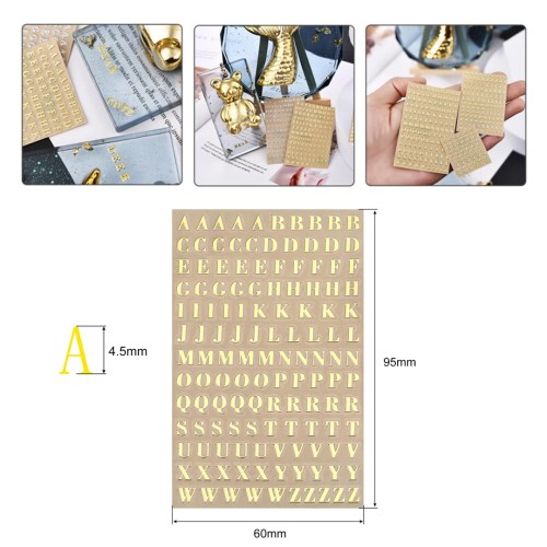 Epoksi Harf Sticker Çıkartmalı Sticker Harf Gold 45mm