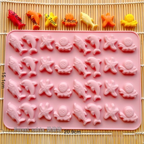 Epoksi Jelibon Kalıbı Haribo Kalıbı Deniz Canlıları Kalıbı Balık Haribo Kalıbı - Damlalık Esans Hediyeli GT-222