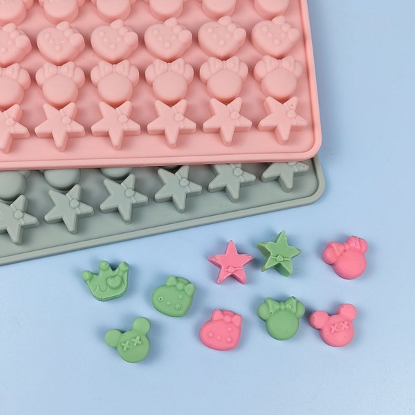 Epoksi Şekerleme Mickey Mouse Jelibon Kalıbı Kalp Yıldız Taç Haribo Kalıbı-Damlalık Esans Hediyeli