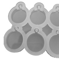 Epoksi Yuvarlak Daire  Kulplu Kolye Silikon Kalıbı 2x2x0.3cm EM256